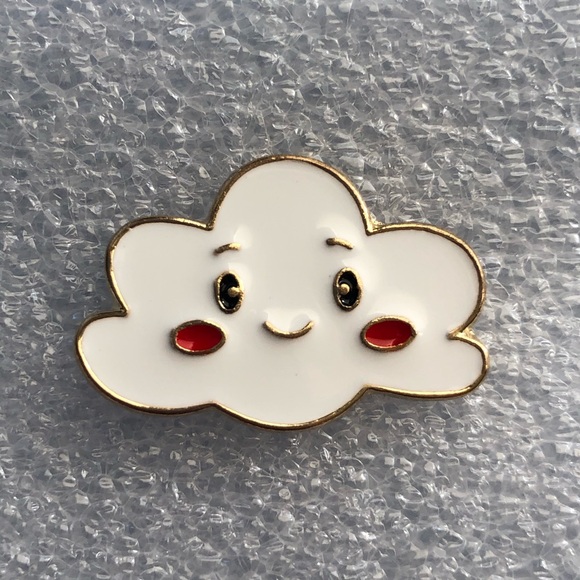 🌻10/$10🌻 Happy Cloud Face Emoji Enamel Pin - Picture 1 of 10